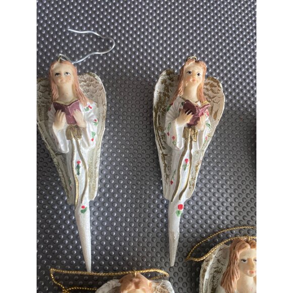 Vintage Plaster Angel Ornaments Set of 6 | Praying & Singing Angels 1990s - Picture 5 of 9